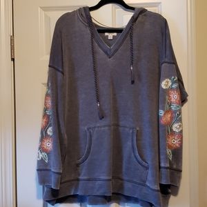 Style & Co. Hooded Sweatshirt with Floral Design